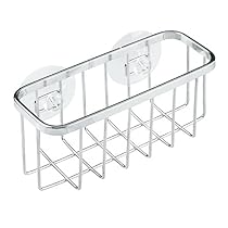 InterDesign Gia Suction Kitchen Sink Caddy, Sponge Holder for Kitchen Accessories - Polished