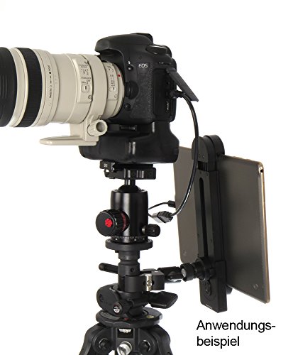 Photecs® Universal Tablet-Halterung Pro V1B, Halter f. iPad Pro 12,9" oder andere Tablets und Smartphones von 5" bis 14 Zoll, Befestigung von Tablet-PC als Monitor an Stativ, Mikrofon-Ständer etc. – Bild 5