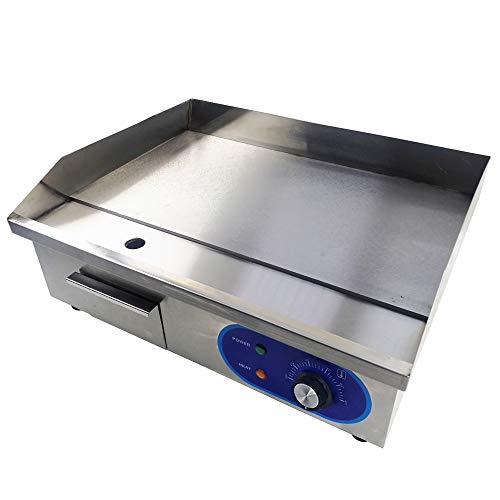 TAIMIKO Commercial Electric Griddle Flat Top Grill HotPlate Kitchen Grill CounterTop Stainless Steel Thermostatic Control 1500W 22" One Year Warranty