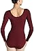 Sweetylove Women's Basic Solid Scoop Neck Bodysuit Stretch Leotard