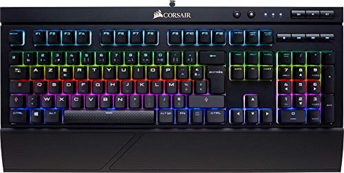 Corsair K68 Rgb Clavier Mécanique Gaming (Cherry Mx Red: Lisse Et Rapide, Rétro-Éclairage Rgb Multicolore, Étanche Et Résistant À La Poussière, Azerty Fr Layout) - Noir