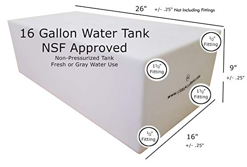 image for Class A Customs 16 Gallon Fresh or Gray Water Holding Tank NSF/FDA App