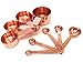Copper Measuring Cup and Spoon Stackable Set of 9 with Four Measuring Cups and Five Spoons with Engraved Measurements in US and Metric