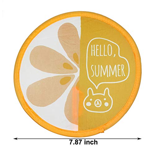 ZXSWEET 4 PCS Foldable Round Beautiful Pattern Handheld Folding Fans Cooling Pocket Great Wedding Decoration, Birthdays, Home Gifts, Alphabet and Fruit Series - Thumbnail 2