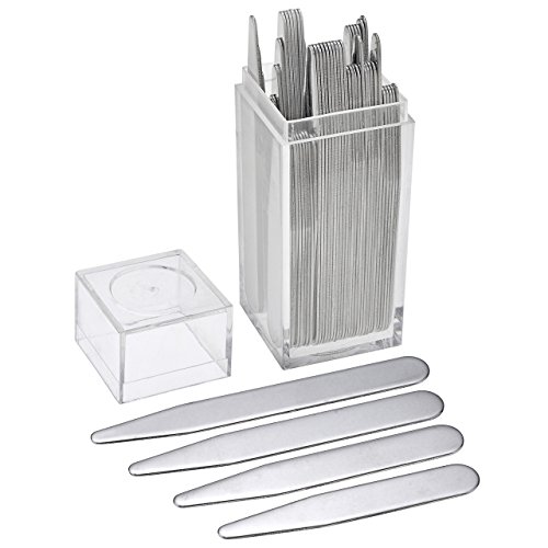 Zysta 40 Top Quality Stainless Steel Collar Stays Bones Stiffeners For Dress Shirts, 4 Size-2.25" 2.5" 2.75" 3"