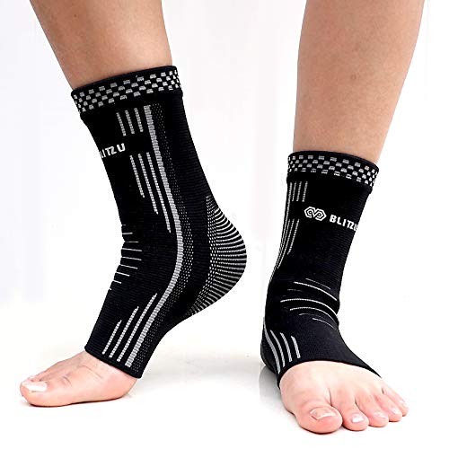 BLITZU Plantar Fasciitis Compression Ankle Sleeves For Women & Men