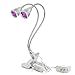 New Dual Head Led Grow Light, Ppunson 10W Desk Clip Lamp with 360 Degree Flexible Gooseneck and Double on/off Switch for Indoor Plants Greenhouse Office (10w Dual head)