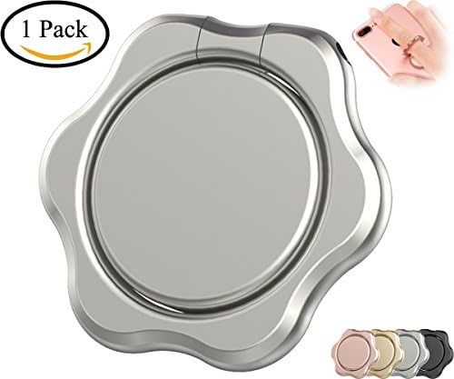 Finger Ring Grip Holder Stand Partner 360 Degree Rotation Bowknot Mirror kickstand for Mobile Cell Phone Pad Universal Zinc Alloy (Silver)