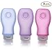 Kitdine Portable Soft Silicone Travel bottles Set (Blue + Purple + Pink)