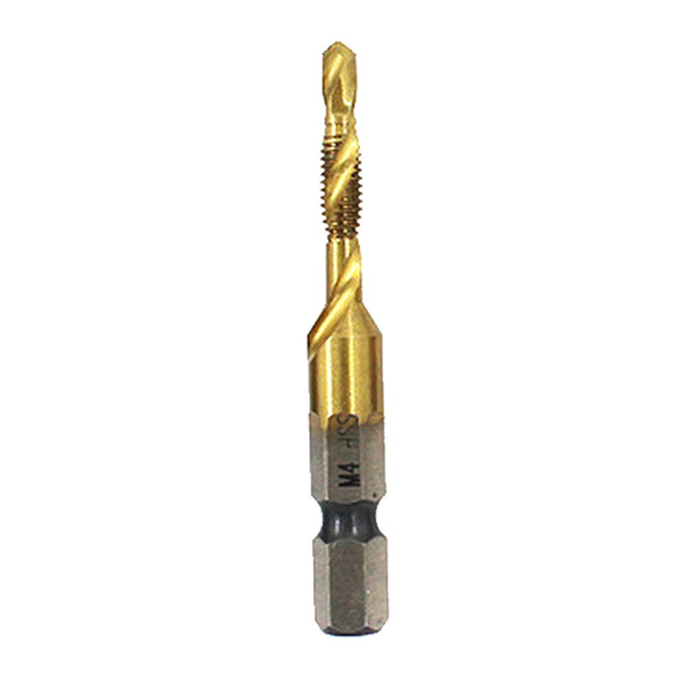 BOZONLI 1/4" Hex Shank Drill Bit HSS Hand Drill Metric Screw Thread Tap Taper Drill Bits, M4 Combination Tap Drill Bit (Titanium Coated) โ image 1