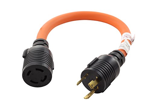AC WORKS Generator to Transfer Switch L14-30 Inlet Box Adapter (L5-30 30Amp 3-Prong to L14-30-Flexible)