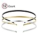 Womens Metal Headbands with 3 Colors Black Gold Silver Plated Hairband Head Bands Pack of 12