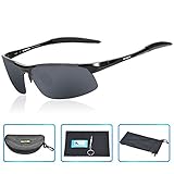 DAWAY SG06 Mens Polarized Sports Sunglasses for Golf Fishing Cycling Driving - UV 400 TAC Lens with Al-Mg Unbreakable Metal Frames