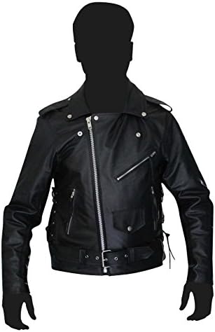 New Motorcycle Jacket Men Fashion Riding Real Leather MAXFIVE 107 Brando Biker Style Touring Jacket Black (X-Small)