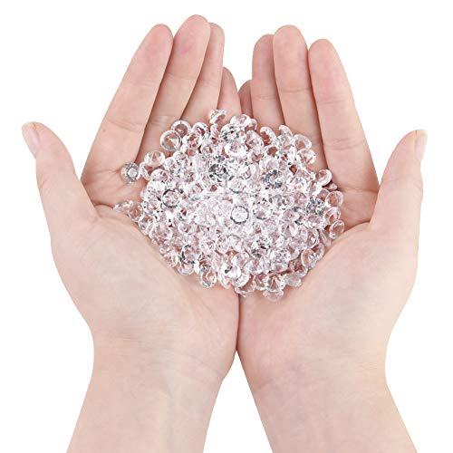 FUTUREPLUSX Acrylic Crystal Diamond, 2000PCS 8mm Wedding Table Confetti Diamond Vase Beads for Table Centerpiece Vase Fillers Bridal Shower Decorations