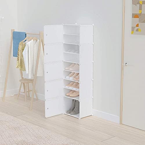 Simpdiy 下駄箱 収納靴箱 Diyブーツラック 組立式玄関収納 シューズ収納ラック 省スペース 靴箱 ラック 大容量 便利な収納ボックス 防塵 防汚 防水 おしゃれ 白 ホワイト Shoe Rack 鞋柜 1x10ボックス 150x30x40cm