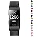 Fitlink Stainless Steel Metal Replacement Bands for Fitbit Charge 3/ Charge 3 SE/Fitbit Charge 4 2020 for Women Men, Multi Color Multi Size (Black,Large(6.1 ''- 9.9''))