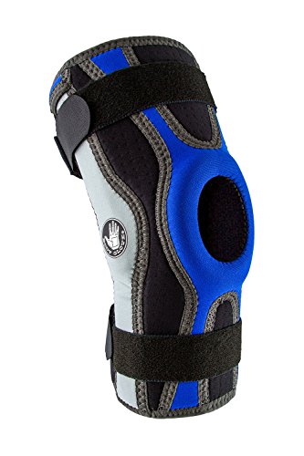 Body Glove 5mm Perforated SBR Sports Knee Brace - Injury Prevention Removable Bilateral Hinges - Knee Wrap Supports Mild ACL, PCL, MCL Sprains - Patella and Meniscus Tear Pain Relief (Blue, 3X-Large)