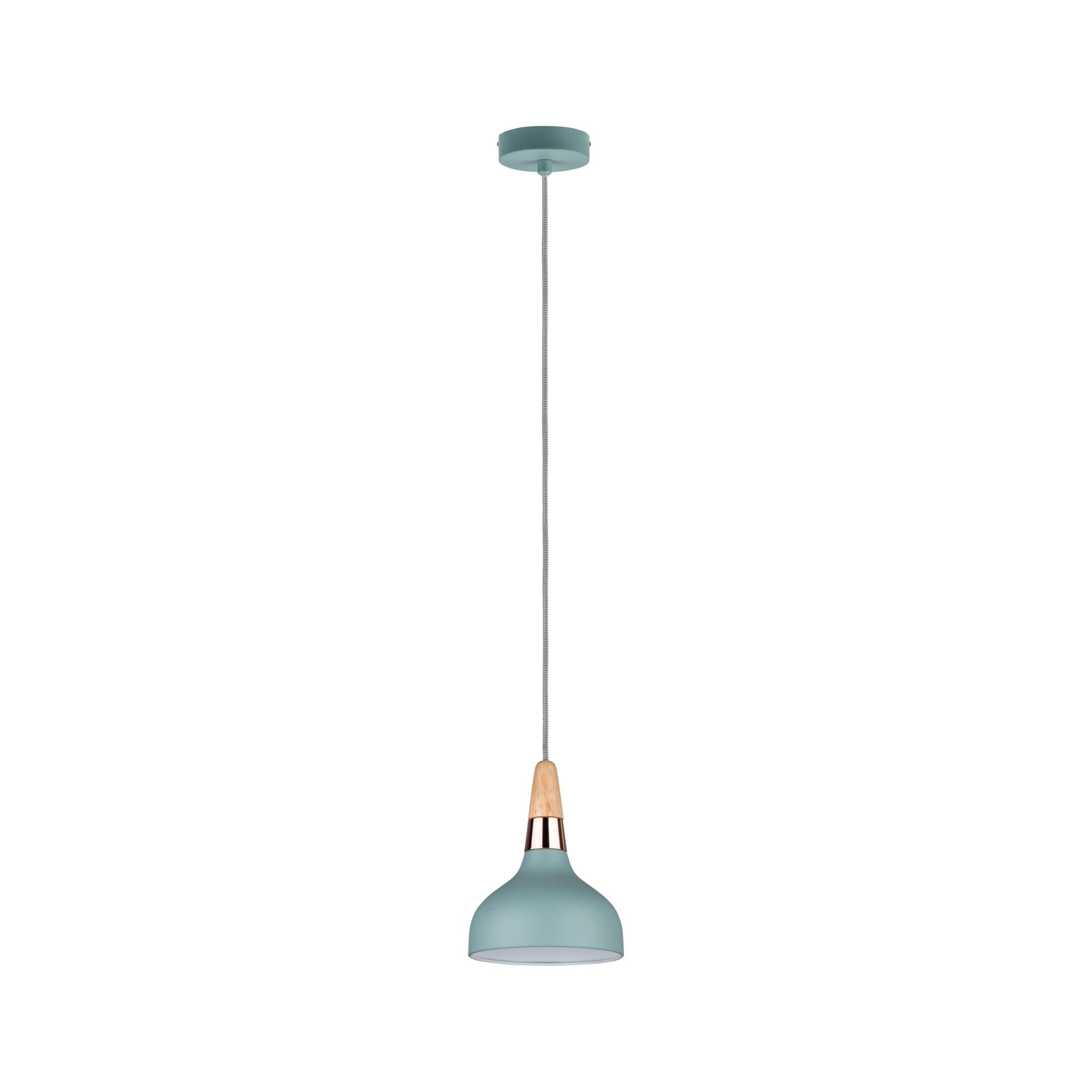 Paulmann 79652 Neordic Juna Pendant luminaire 160mm max. 1x20W Pendant lamp for E14 Lamps Ceiling lamp Soft Green/Copper/Wood 230V Without lamp