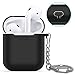 AhaStyle Full Protective Cover Keychain Silicone Case for Apple AirPods (Black)