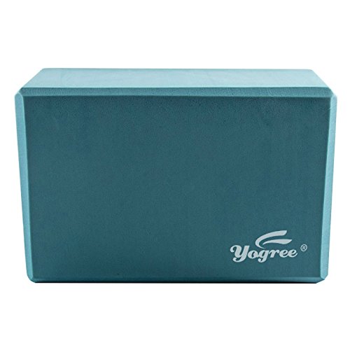 yogree (1-PC Yoga Blocks, 9″x6″x4″ – High Density EVA Foam Brick Provides Stability Balance & Support, Improve Strength and Deepen Poses – Great for Yoga, Pilates, Workout, Fitness & Gym (Turquoise)