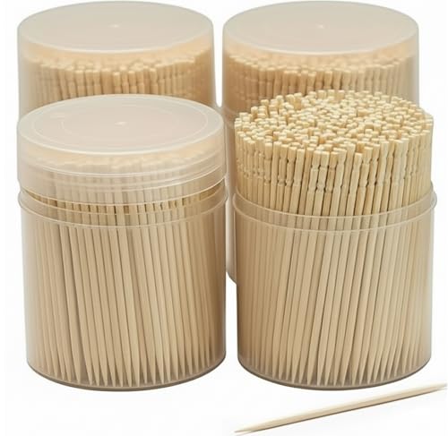 Traditional Wooden Toothpicks Made from Bamboo, Bulk Pack (2,000)