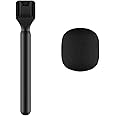 Mic Stand fit for DJI/Rode/Hollyland Lark/Movo Wireless Microphone, Holder Handheld Stick, Mic Cover Windscreen