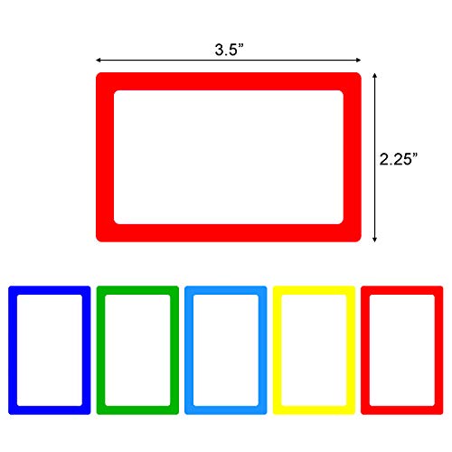 Mionno 5 Colors Adhesive Name Tag Labels, 500pc 3.5" x2.25" Plain Name Tag Stickers/Category Tags for Office, Meeting, Kindergarten, School, Teachers, Parties, Warehouses and Mailing