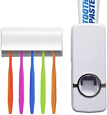 Hands Free Automatic Toothpaste Dispenser and Tooth brush Holder,Toothbrush Holders Bathroom Organizer