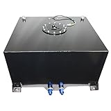 20 Gallon OEM Polished Aluminum Racing Drift Fuel Cell Gas Tank with Level Sender Hot Rod(Black)