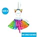 Sparkling Rainbow Tutu Skirt and Unicorn Headband Outfit for Girls 2T, 3T,4T,5T,6T,7T Birthday Party Costumes Set, Medium 2T-4T