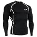BALEAF Men's Cool Dry Skin Fit Long Sleeve Compression Shirt Color Black/Gray Size M