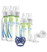 Dr. Brown’s Anti-Colic Options+ Narrow Baby Bottle Gift Set with 4oz & 8oz Bottles & PreVent Paci...