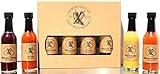 Yampa Valley Sauce Co. Hot Sauce Trophy Case - Habanero Hot Sauce Gift Pack of 4 Hot Sauce Flavors (Strabenero, Habacado, Broja, Purple Blaze) - Gourmet Hot Sauce - 5 Oz & 30 Servings per Bottle