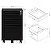 DEVAISE 3 Drawer Locking Mobile File Cabinet for Home Office, Fully Assembled Except Casters, Letter/Legal Size,Black