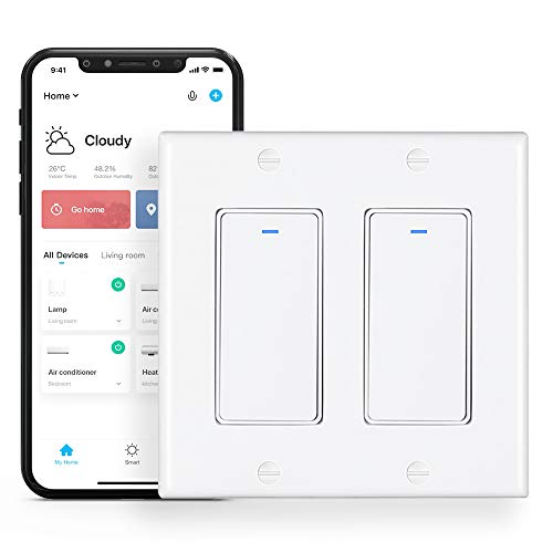 WISINNO WiFi Wall Switch Alexa Compatible, Smart Light Switch Google
