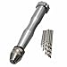 KangTeer Pin Vise Hand Drill Bits Set 0.1-3.0mm Aluminum Keyless Chuck Mini Hand Drill +20pcs Micro Twist Drill Bit Set Woodworking Hand Drill Push Rotary Tool