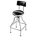 Craftsman Chrome and Vinyl Hydraulic Stool - Comfortable Swiveling Barstool for Home Bar Shop or Garage (Black)
