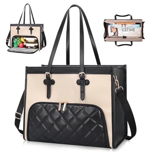 Estarer Laptop Tote Bag with Lunch Compartment