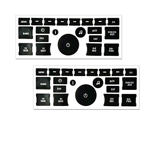 SunTrade 2PCS Radio Repair Kit Dash Replacement Stickers,for 2007-2013 GM Head Unit Radio Vehicles Decal Stickers