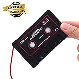 Cassette to Aux Adapter 3.5mm Car Cassette Audio Tape Auxiliary Cord - IC900 3Ft Cable Compatible with CD/ MP3/ Smartphones （Black）