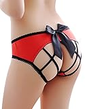 CinGr8 Women Sexy Panty Open Back Cage Tie Panties Briefs Underwear Satin Bows