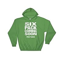 BrightandBold Funny Workout Hoodie Sweatshirt: Six Pack Coming Soon. Stay Tuned.