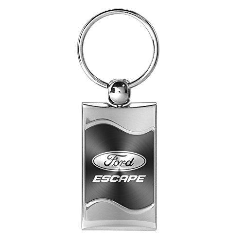 Ford Escape Gray Spun Brushed Metal Key Chain