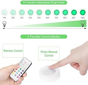 Pursnic Luces debajo del gabinete, luces LED PGB inalámbricas RGB