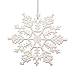 BANBERRY DESIGNS White Glittered Snowflakes - Pack of 42 Plastic Snowflakes Covered in White Glitter - Assorted Sized of Small, Medium and Large Hanging Snow Flakes - Christmas Snowflakes