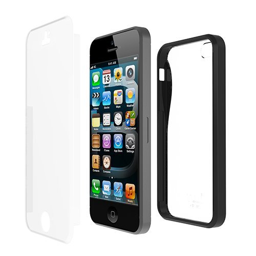 iLuv ICA7H328BLK Twain Two-Part Dual Protection Case for Apple iPhone 5 - 1 Pack - Retail Packaging - Black - Thumbnail 2