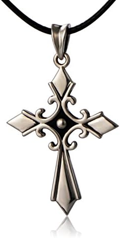 S925 Sterling Silver Oxidized Cross Pendant Necklace