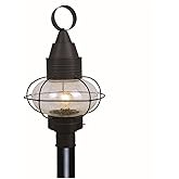 VAXCEL Chatham 1L Black Coastal Outdoor Globe Post Light Clear Glass