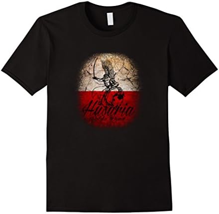 Men's Polska Husaria Hussar Warrior Polish Flag Heritage t-Shirt Large Black